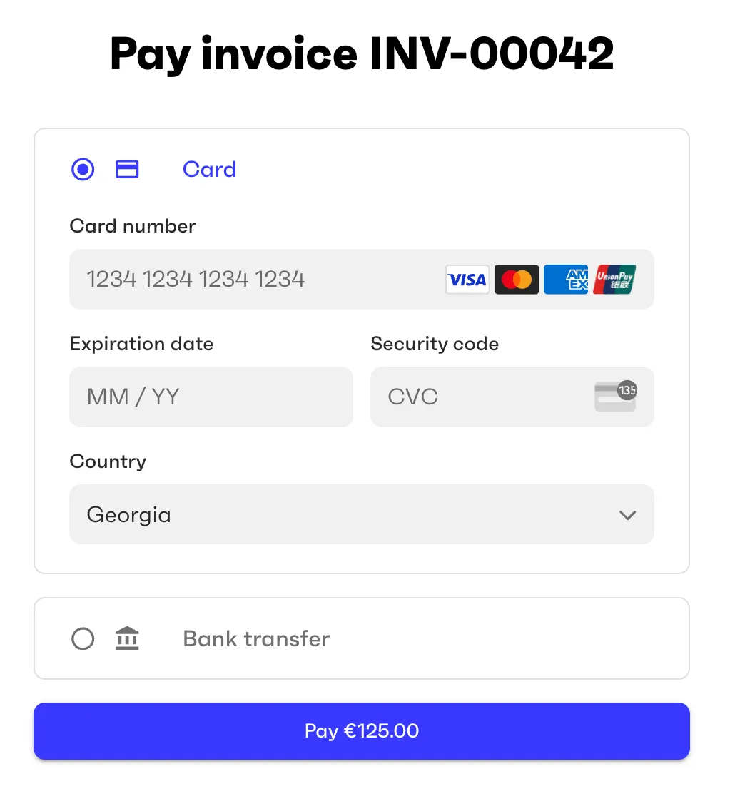 Monite Payment component