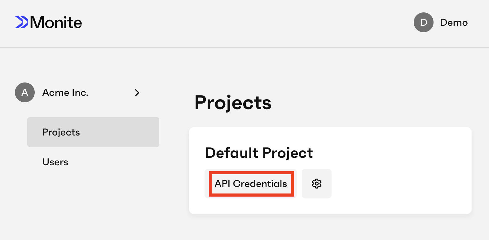 API credentials